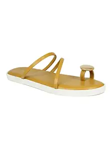 Inc.5 Inc5 Womens Shoes Flat Sandals 101113MUSTARD