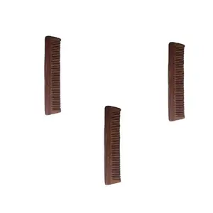 G Krishna Naturals Hair Brushes Wooden Neem Comb for Women & Men | Durable Long Lasting Wood Kangi for Natural Hair Growth (Pack of 3)(GKN3-009)