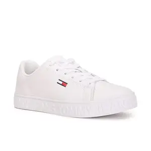 Tommy Hilfiger Leather Solid White Women Flat Sneakers (F23HWFW154) Size- 37