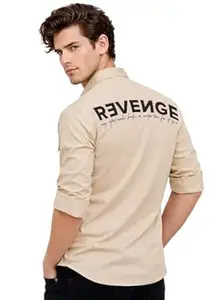 ADRO Mens Cotton Cargo Shirt in – Full Sleeve Casual Fit with Chest Pockets | Travel wear| Printed Shirts for Men