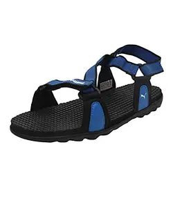 PUMA Men's Jordy IDP Black-Royal Blue Sandals-7UK (33982901)