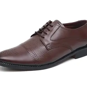 ARAMISH Men's Tan Real Genuine Leather Office Formal Shoes - 8 UK