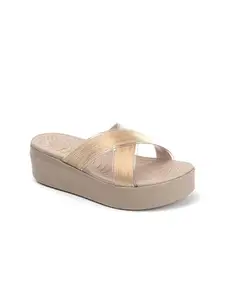 Elle Women Sandal, Gold, UK-3