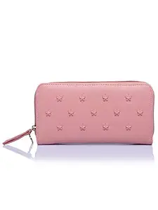 Caprese Faux Leather Womens Star W Medium Pink Wallet