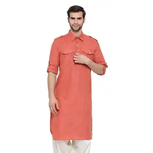 VM Men's Cotton Blend Regular Shirt (VMMPT003GY_Pink