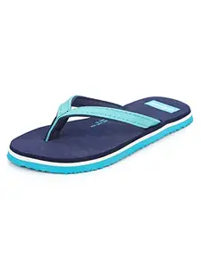 ABROS Women's AWFL2024 Wookee Slipper -Navy/Aqua-6UK