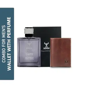 WILD HOOK WILDHOOK Men's Wallet and Perfume Gift Set | Luxurious Fragrance and Genuine Leather Wallet Combo | Ideal Gift for Your Loved Ones (Burgandy)