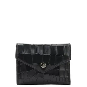 Da Milano Mini Leather Wallet for Women - Black