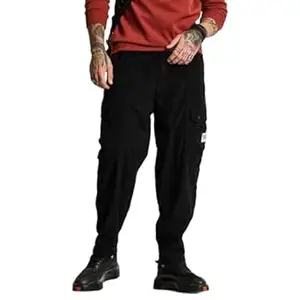 SNITCH Men's Relaxed Fit Mid Rise Cargo Pant