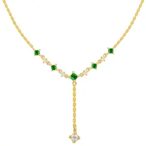 GIVA 925 Silver Golden Stunning Lariat Necklace| Pendant to Gift Women & Girls | With Certificate of Authenticity and 925 Stamp | 6 Months Warranty