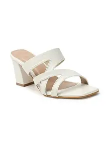 ICONICS Women's Sleep On Stylish and Comfortable Back Strap Sandal for Casual IOffice I Party Use ICN-SI-W-26 White Heeled 3 Kids UK