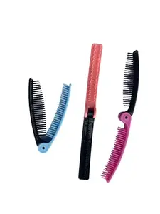 ayushicreationa Folding Hair Brush and Comb, Plastic Portable Travel Hair Brush Pocket Hair Comb Double Head Massage Hair Comb for Thick, Thin Hair - 3 pc, Multi Color.