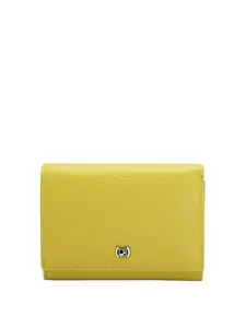 Da Milano Genuine Leather Yellow Flap Wallet Women Wallet (10057A-OL)