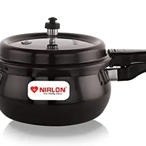 NIRLON Induction Base Hard Anodized Aluminium Outer Lid Handi Pressure Cooker, Black, 5 Litres price in India.