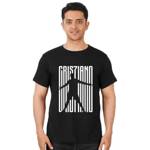 DUDEME : Iconic Cristiano Ronaldo Siuu Football T-Shirts | 50+ Football Designs | Printed Unisex 100% Cotton Half Sleeve Round Neck T-Shirt