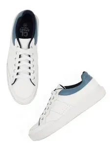 Carlton London Women White-Blue Comfortable Lace-Up Snakeer with Heels, for for Casual, Walking & Daily Use (39)