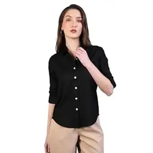 Urbano Fashion Women's Modal Viscose Full Sleeve Regular Fit Casual Solid Shirt with Regular Collar