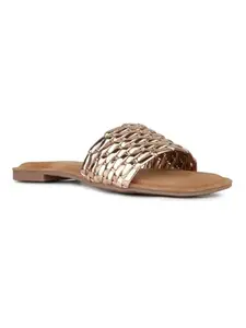 Inc.5 Womens Rose Gold Casual Solid Square Flats