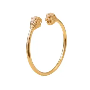 MOONPLUS Adjustable Lion Panchaloha Kada | Singam Impon Kappu | Lion Panchadattu Kada | Five Metal Bracelet | Made of Gold, Silver, Copper, Zinc, and Iron Kappu | Panjalogam Kaappu