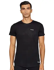 Charged Active-001 Camo Jacquard Round Neck Sports T-Shirt Black Size Medium And Charged Brisk-002 Melange Round Neck Sports T-Shirt Black Size Medium