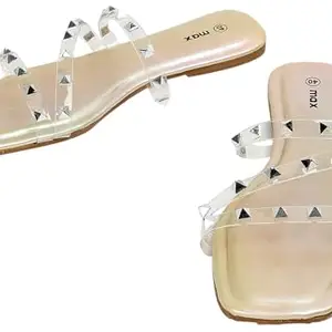 Max Women Studded Flats, Gold, 41