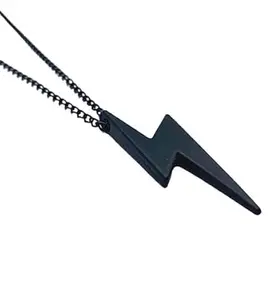 Necklace For Men Women Unisex Black Color Necklaces Bolt Thunder Flash Charm