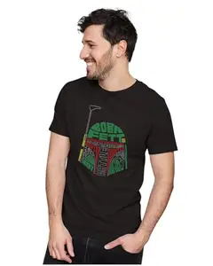 Men's & Women's Regular Fit T-Shirt Boba Fett - Calligram 100% Cotton Unise T-Shirt Black; _BABAFE14-Black M Men Round_bz