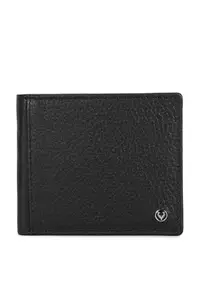 Allen Solly Men Black Textured Leather Wallet