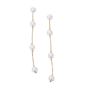 Accessorize London Women'S Pearl Station Long Drop Earring