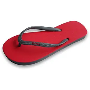NoStrain Flip Flop Women Rubber Slippers for Home, Bathroom, Casual Wear Anti Slip Soft Comfortable Plain Hawaii Slipper (Red, 4)