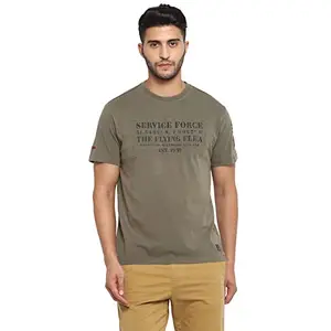 Royal Enfield Men's Regular Fit T-Shirt (RLATSO000226_Olive XL)