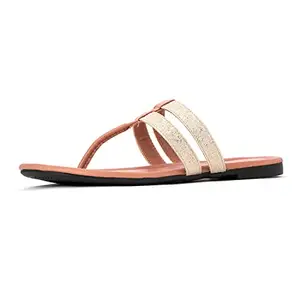 Khadim's Synthetic PVC Sole Peach Texture Sandal for Women Size UK - 6