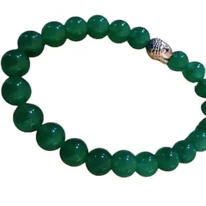 Rare Gems Gallery Green Stone Bracelet IGL Tested Original Certified Wear It For Regular Purpose ओरिजिनल सर्टिफाइड एमराल्ड स्टोन ब्रेसलेट Buddha Head Panna Stone Bracelet For Men & Women