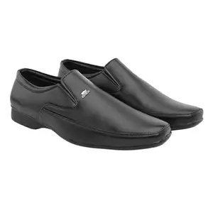 IMCOLUS Formal Synthetic Material Slip-on Mocassion Shoes Comfortable Shoes for Men | Black Color | Size - 7