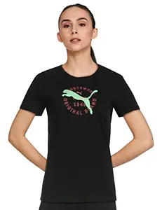 Puma Women's Solid Regular Fit T-Shirt (84782901_Black S)