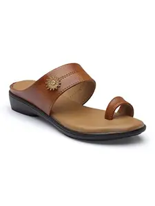 AROOM Women's Flats Sandals for Women and Girl, Synthetic Leather Sandals Casual Summer Shoes Sandal (Tan, numeric_7)