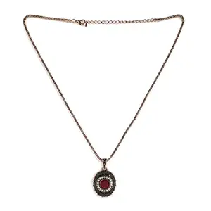 SOHI Gold Plated Designer Stone Necklace (SOHNCK9501)