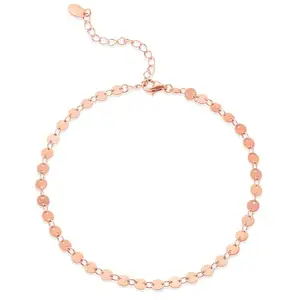 Peora 925 Sterling Silver Rose Gold Plated Anklet Payal Fine Jewellery Gift for Women Design 2 (1 pc)