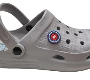Stylish Trendy Clogs with Ventilated Design, Lightweight, Grey Colour for Men's|Boy's (Grey, UK Footwear Size System, Adult, Men, Numeric, Medium, 9)