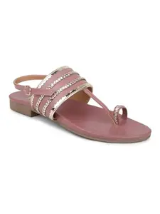 INC.5 Women Purple Embellished One Toe Flats