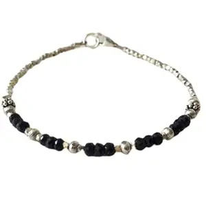 LKBEADS Black Spinel Bracelet with Silver Plated Clasp – 3mm Rondelle Beads – Faceted Cut – 7 inch – Healing, Fashion, Gift, Spiritual, Yoga|LK_STACK_01175