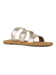 Inc.5 Womens Golden Casual Striped Open Toe Slip-On Flats