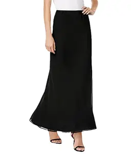 PATRORNA Women Maxi Tulip Skirt (PT8A43_Black_L)