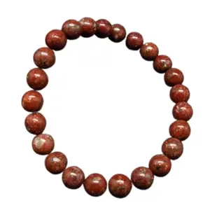 RRJEWELZ Natural Feldspar 8mm Round Shape Smooth Cut Beads 7 Inch Stretchable Bracelet For Men & Women. Unisex Bracelet For Healing, Meditation, Prosperity, Gift & Luck|STBR_RR_11240_7.0