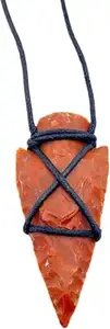 ZAIN GEMS LLC WholesaleGemShop Natural Agate Arrowhead Pendant Necklace Raw Gemstone Black Cord