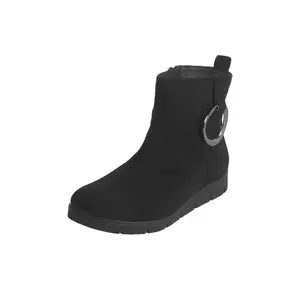 Mochi Women Black Suede Leather Chelsea Boot UK/7 EU/40 (31-656)