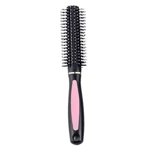 BlackBoss Round Hair Brush for Blow Drying, Styling, Curling, Straighten with Soft Nylon Bristles for Short or Medium Curly Hairs for Women & Men HBR7 (Pink)
