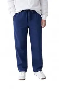 JUNIOR CLUB Premium Linen Straight Fit Pants with Elastic Waist
