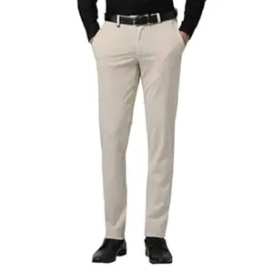 Van Heusen Men Mid Rise Move Labs Knitted Premium Trousers | 360 Degree Stretch| Auto-Flex Waist Band |Wrinkle Free