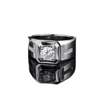 ExclusiveSterlingSilverAmericanDiamondSolitaireAdjustableRingForMenBoy(HC300-M-Ring-5008-Silver(M:03))